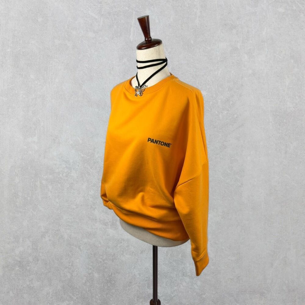 Bright Orange Pantone Oversized Dolman Sleeve Sweatshirt - Picture 2 of 6